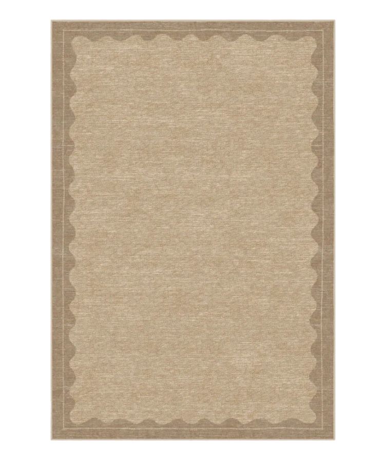 Tan Scalloped Edge Rug
