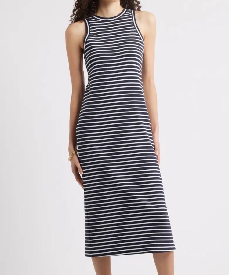 Stretch Cotton Ribbed Tank Dress