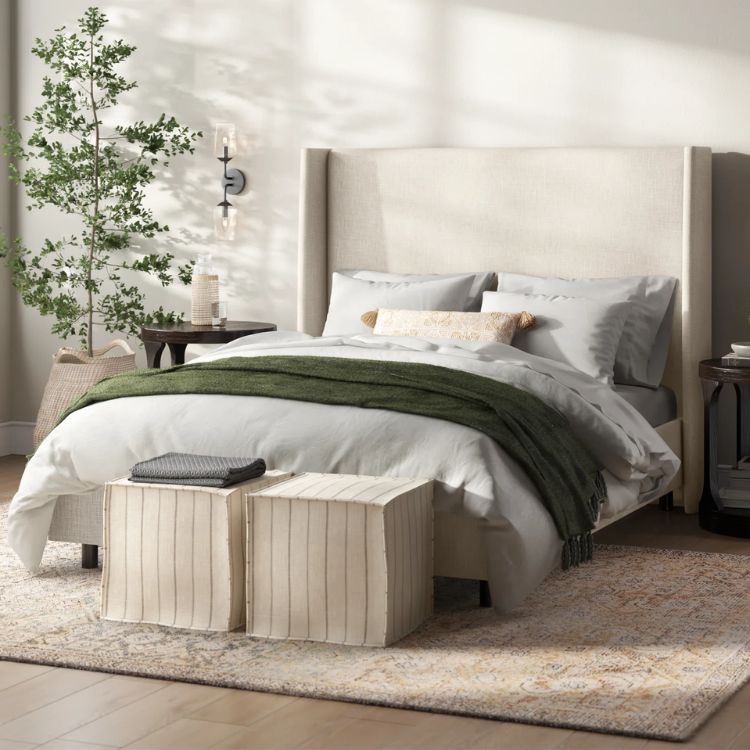 Linen Upholstered Bed
