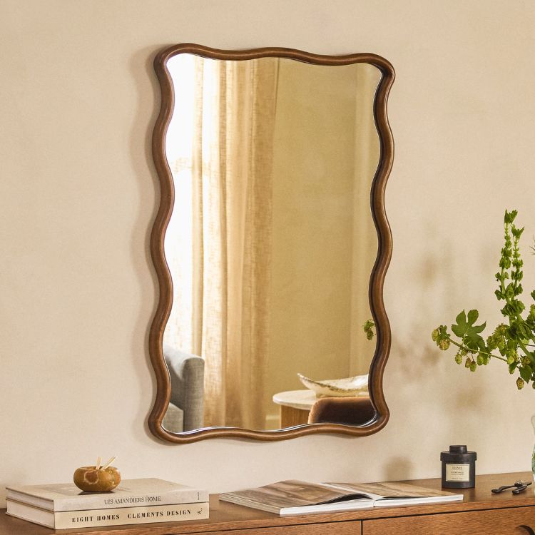 Squiggly Wood Wall Mirror