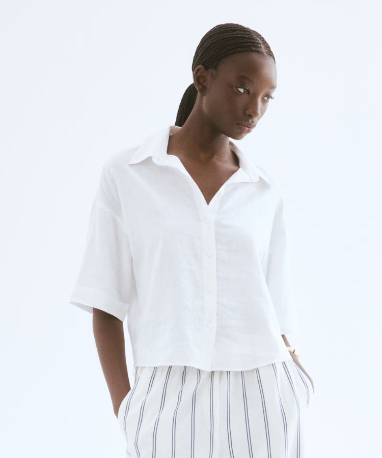 Linen-Blend Shirt