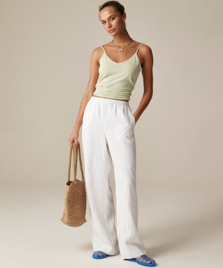 Linen Elastic Waist Pant