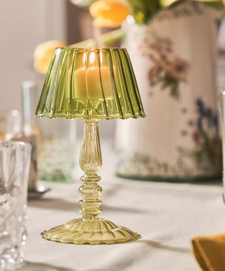 Glass Lamp Candle Holder